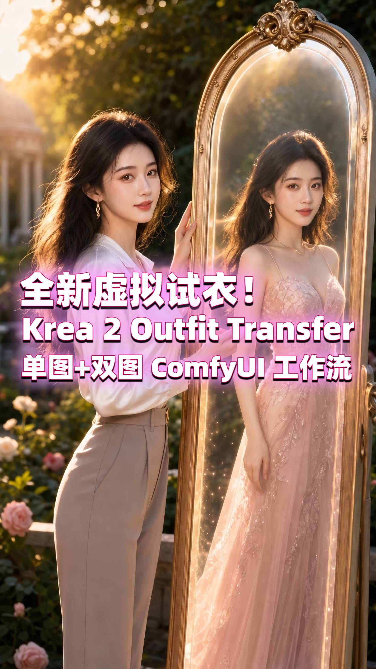 全新虚拟试衣!Krea 2 Outfit Transfer 单图+双图 ComfyUI 工作流