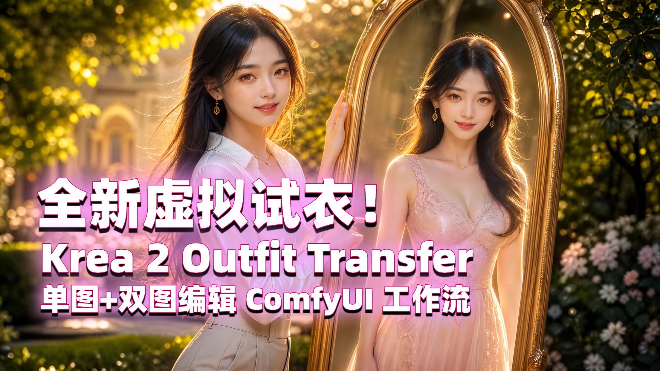 全新虚拟试衣！Krea 2 Outfit Transfer：换装不换脸 + 服装细节完美迁移，超写实女主一键出片！