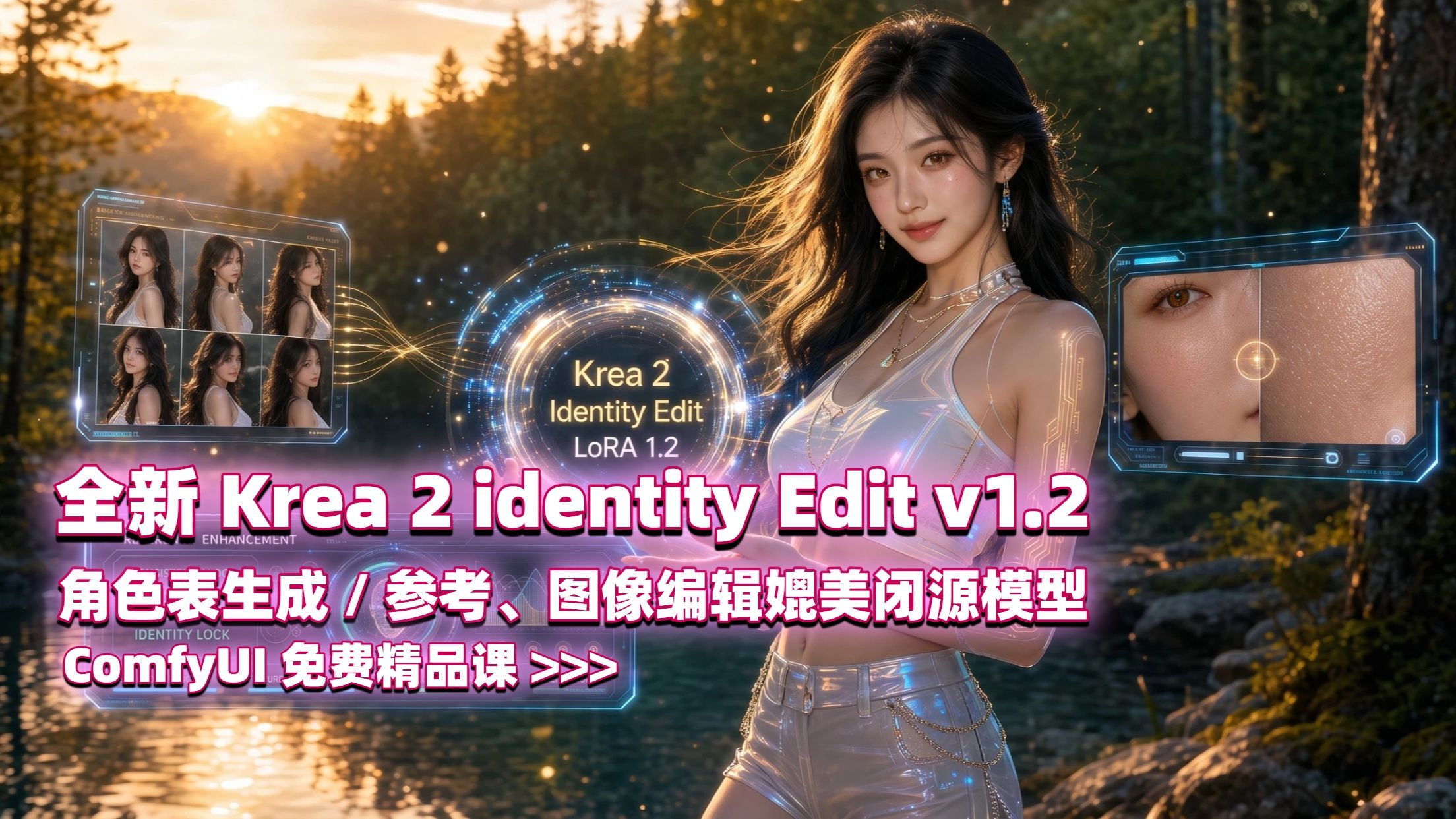 全新 Krea 2 Edit identity v1.2 大升级！角色表生成  参考、图像编辑媲美闭源模型