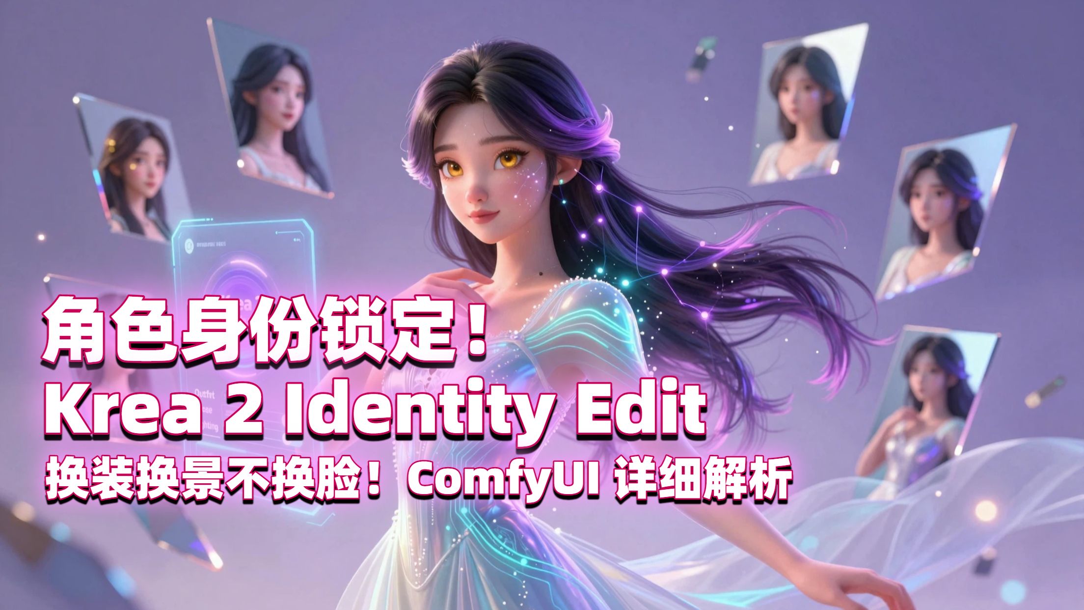 角色身份锁定！Krea 2 Identity Edit：换装换景不换脸！详细解析 ComfyUI免费精品课