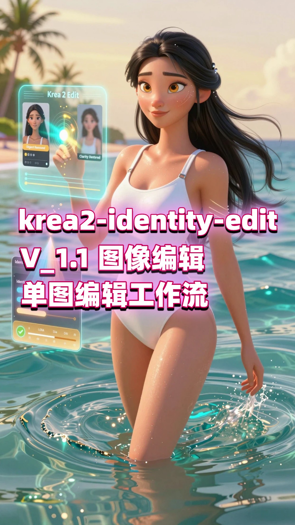 新版 Krea 2 Edit identity v1.1 万能图像编辑 + 物体移除模糊修复身份锁定,ComfyUI 免费工作流!