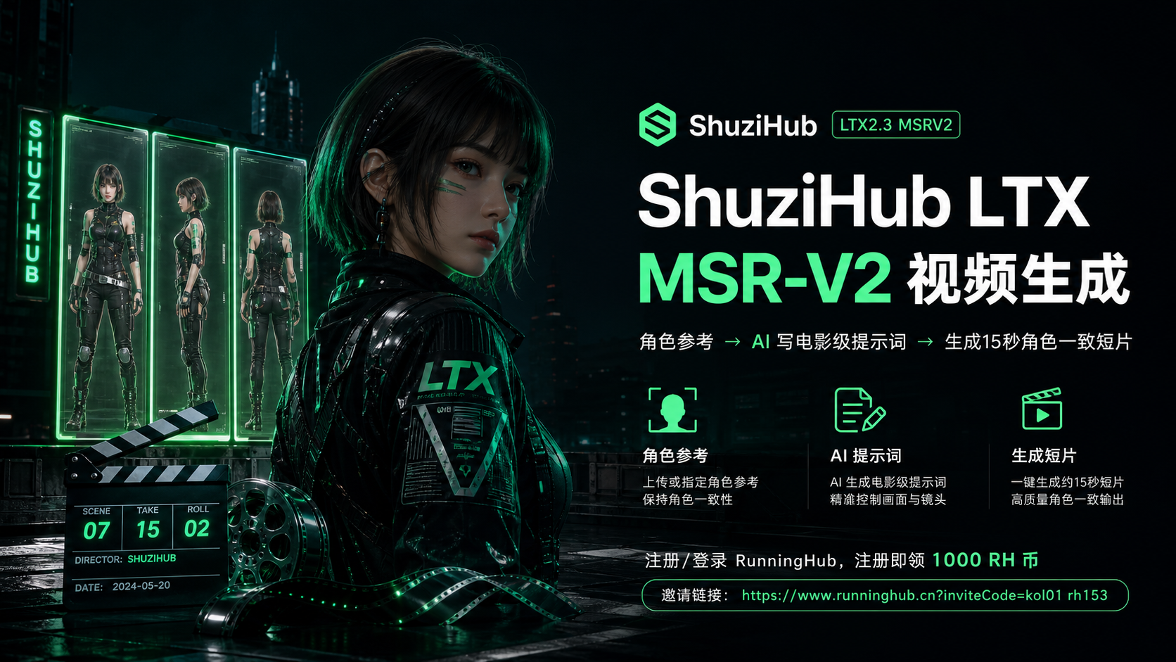 ShuziHub LTX2.3 MSR V2 · 角色参考视频生成器