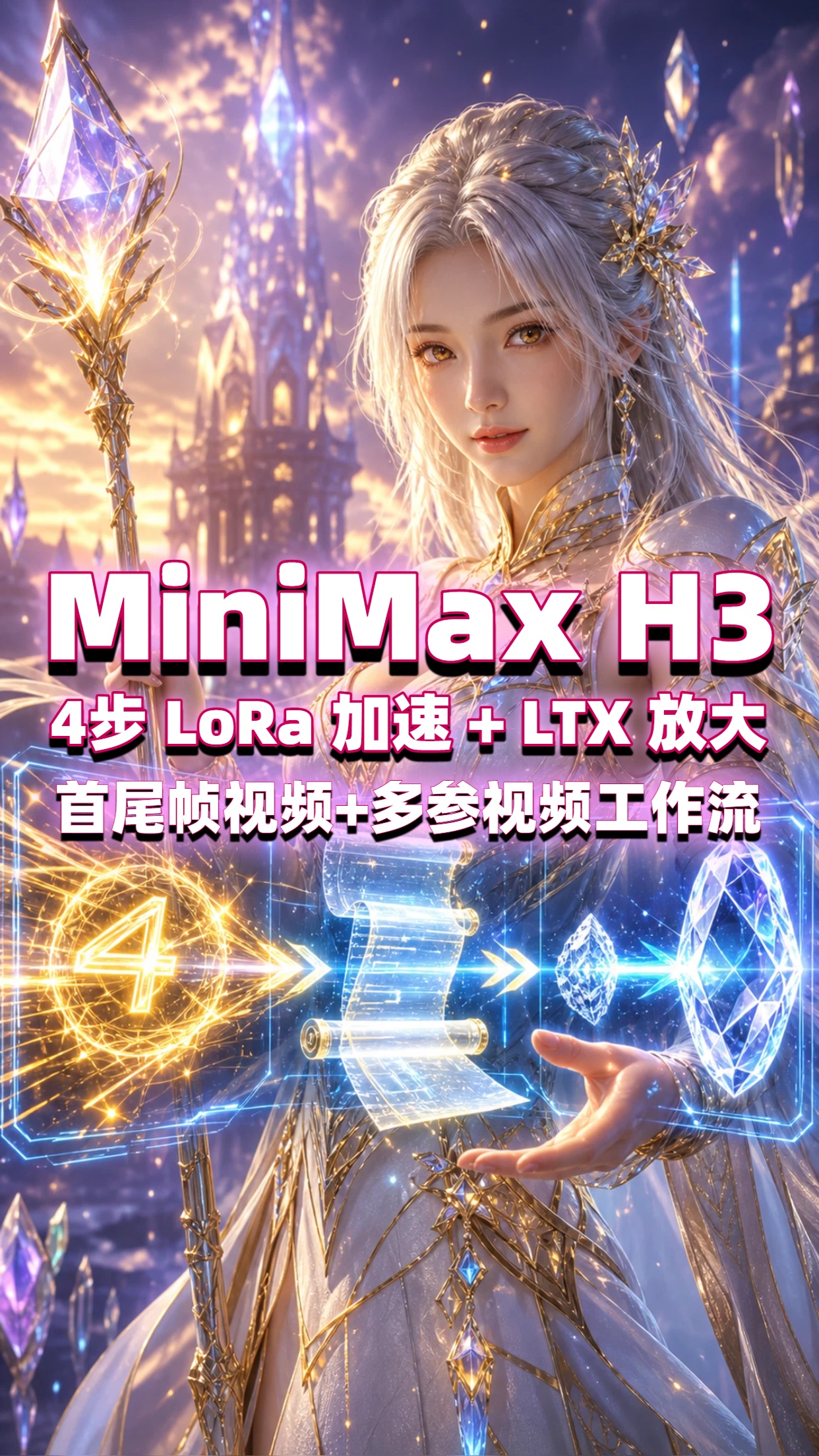 MiniMax H3 4步加速Lora 首帧视频+多参考视频生成