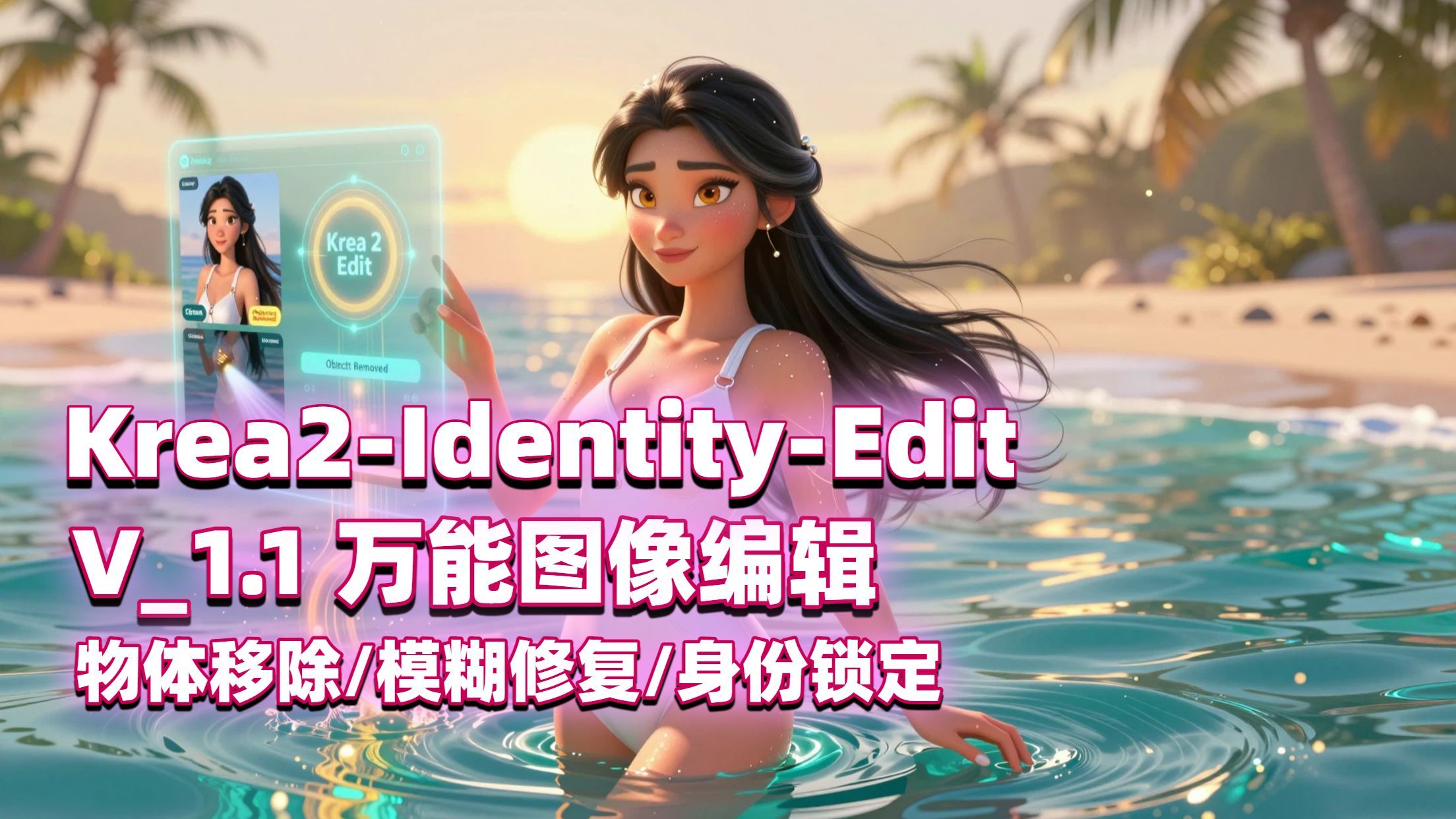 新版 Krea 2 Edit identity v1.1 万能图像编辑 + 物体移除模糊修复身份锁定，ComfyUI 免费工作流！