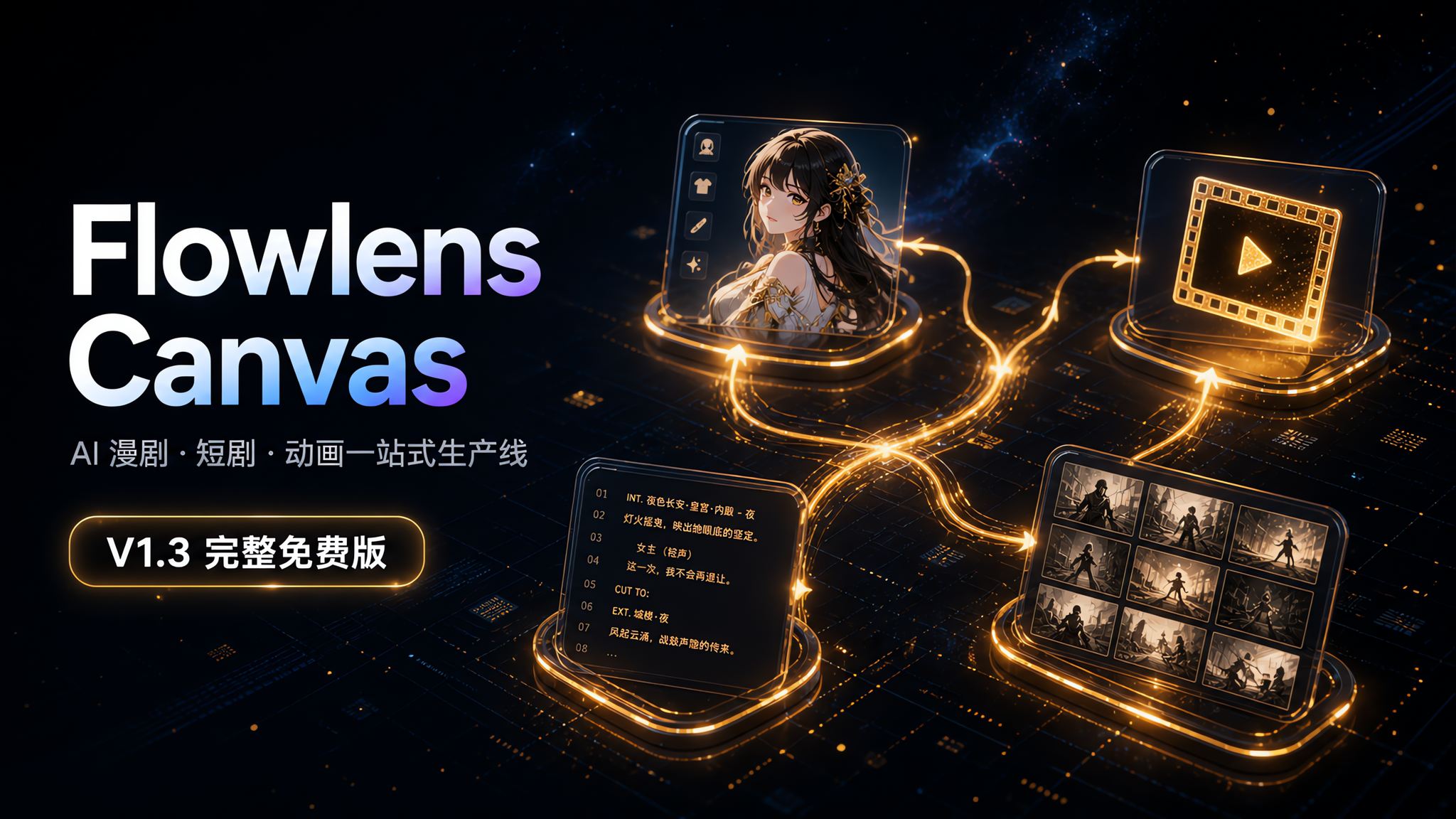 FlowLens Canvas 1.3 漫剧 / 短剧 / 无限智能画布【全功能免费版】