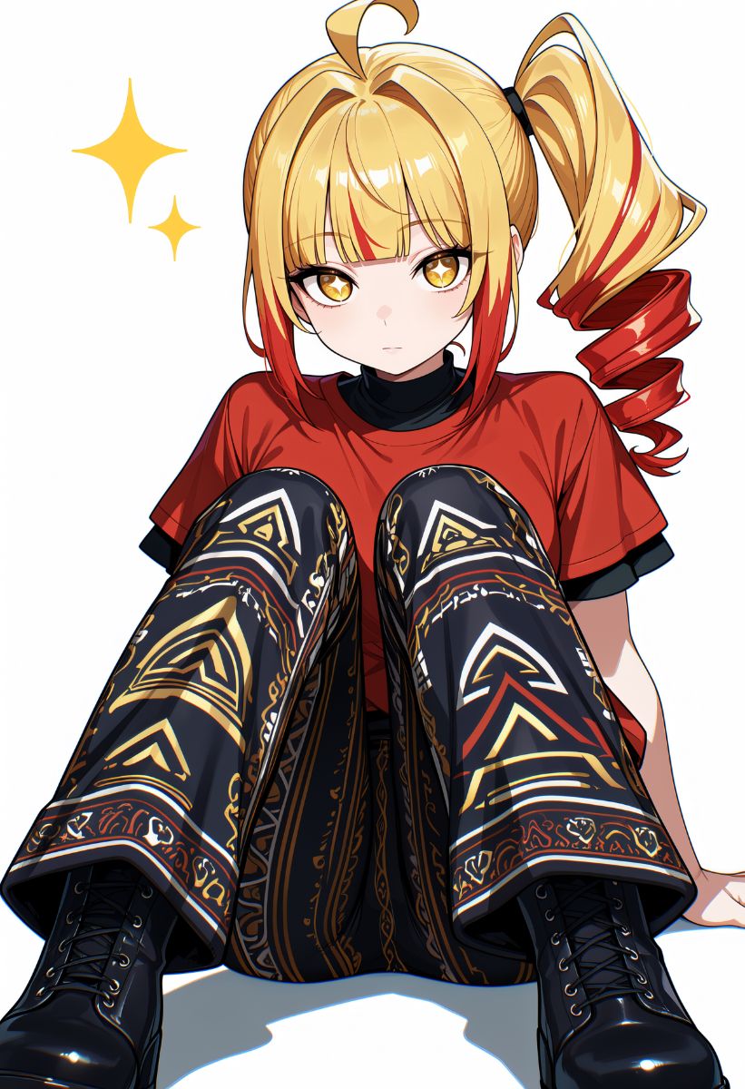 Printed Flare Pants LoRA 模型:生成印花喇叭裤时尚人像风格